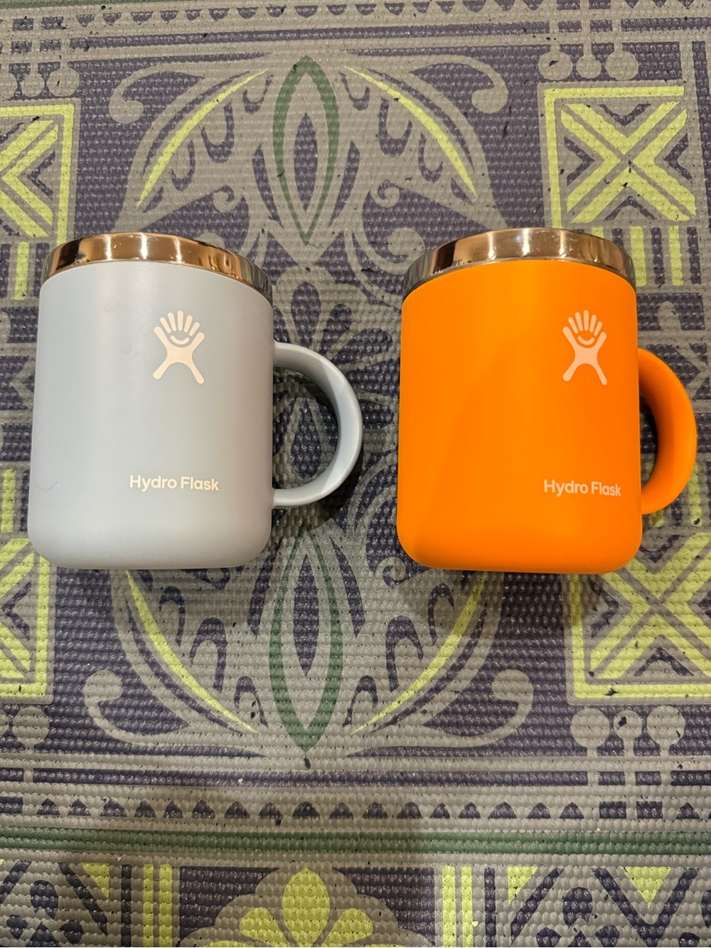 Hydro Flask Mug Duo — Light Blue/Baby Blue & Bright Orange